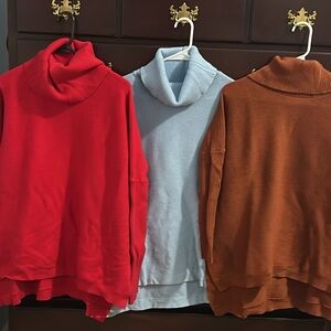 Entro Turtleneck Sweater Collection - Red, Blue, Brown